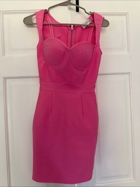 Hello Molly Hot Pink Structured Bust Mini Dress